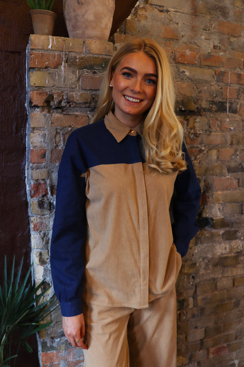 ASTA CORDUROY JACKET - BLUE DENIM SAND