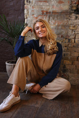 CORDUROY WIDE PANTS - SAND