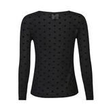 MESH LS TSHIRT, FLOCK - BLACK HEART
