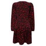 CECILIE LS DRESS - BLACK BIG FLOWERS