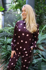 DOTTI LS SHIRT - PLUM ROSE BIG DOT