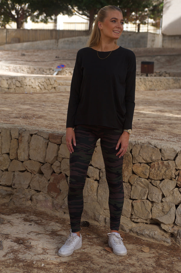 ALMA-LEGGINGS (FLEECE) - DUSTY CAMO DARK BROWN