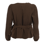 FIGA WRAP BLOUSE - BROWN