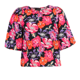 FIONA-BLOUSE - PINK RED FLOWER