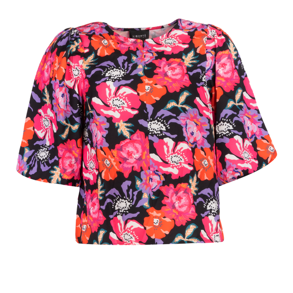 FIONA-BLOUSE - PINK RED FLOWER