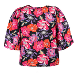 FIONA-BLOUSE - PINK RED FLOWER