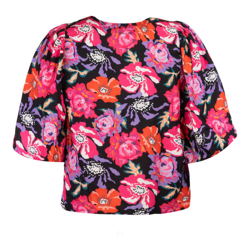 FIONA-BLOUSE - PINK RED FLOWER