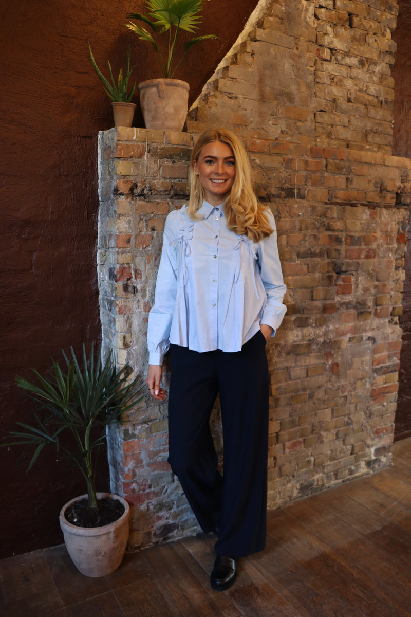 FREDE WIDE PANTS - NAVY