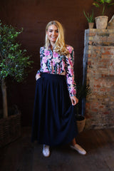 FREDE LONG SKIRT - NAVY