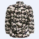 FLORA-BLOUSE - BLACK  CREME MINT FLOWER