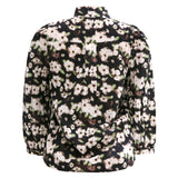 FLORA-BLOUSE - BLACK  CREME MINT FLOWER