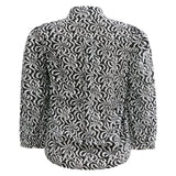 FLORA-BLOUSE - BLACK WHITE FLOWER