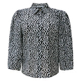 FLORA-BLOUSE - BLACK WHITE FLOWER