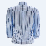 FLORA-BLOUSE - LIGHT BLUE BLUE STRIPE