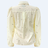 FLORA LS BLOUSE - IVORY ROSE FLOWER
