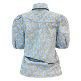 FLORA-SS-BLOUSE - CUTE BOW BLUE