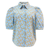 FLORA-SS-BLOUSE - CUTE BOW BLUE