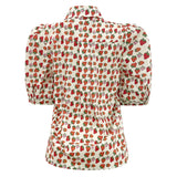 FLORA-SS-BLOUSE - STRAWBERRY