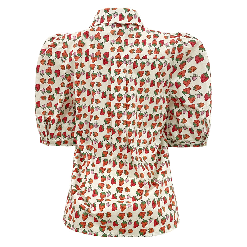 FLORA-SS-BLOUSE - STRAWBERRY