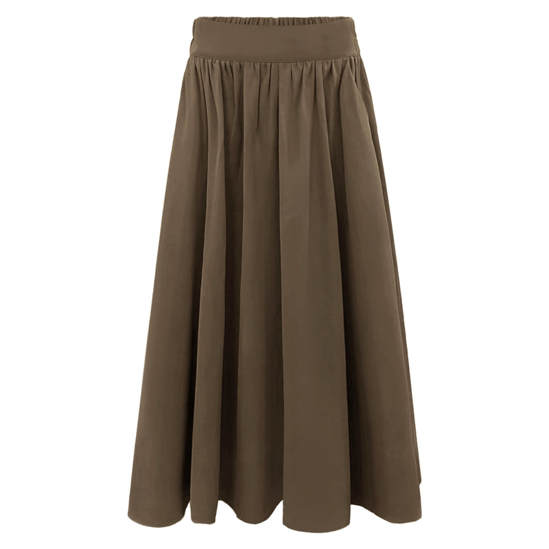 FREDE-LONG-SKIRT - DARK BROWN