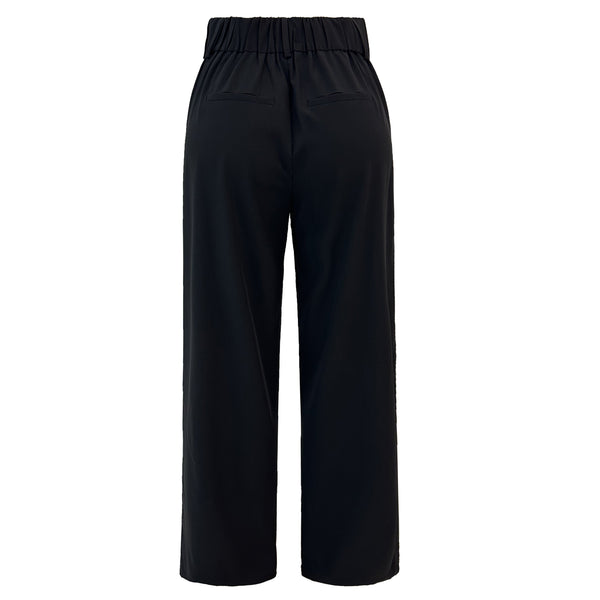 FREDE WIDE PANEL PANTS - BLACK OFFWHITE