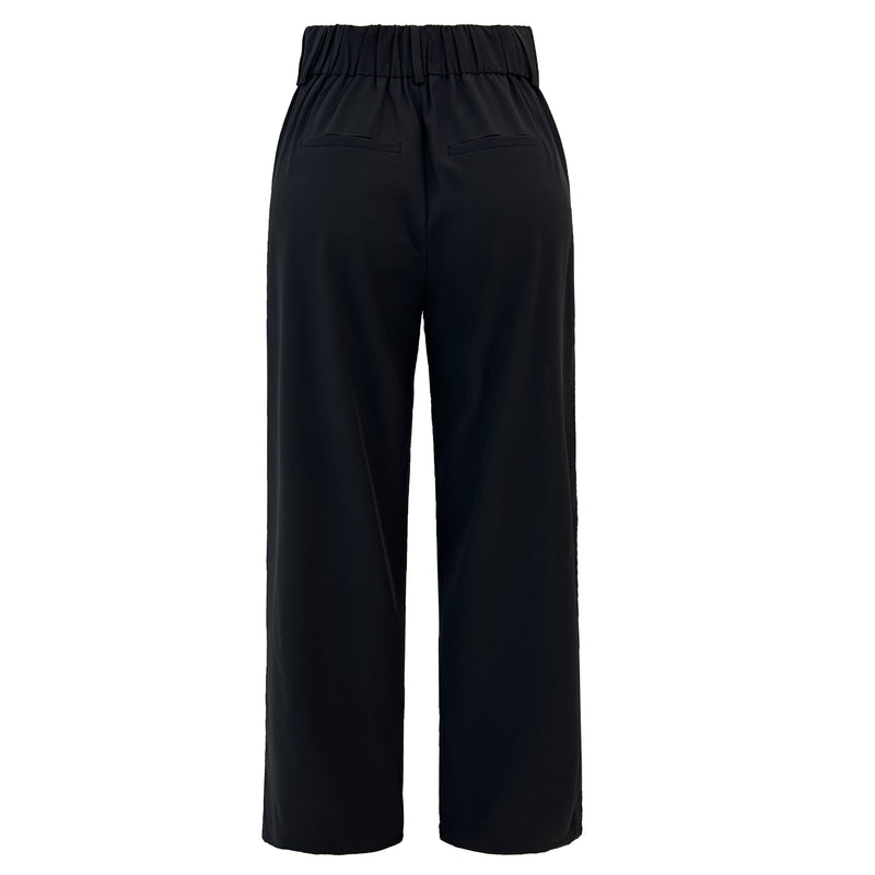 FREDE WIDE PANEL PANTS - BLACK OFFWHITE