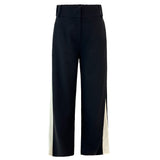 FREDE WIDE PANEL PANTS - BLACK OFFWHITE