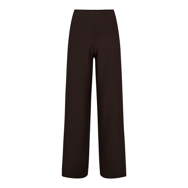 HENNE WIDE PANTS - DARK BROWN