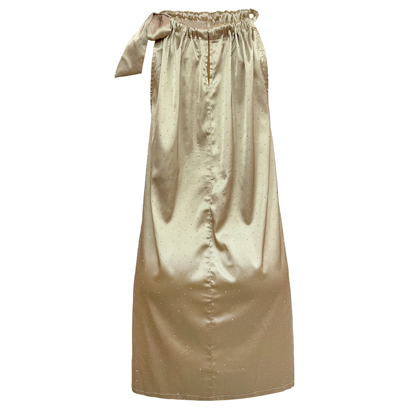 HAILEY-HALTERNECK-DRESS - CHAMPAGNE DIAMOND