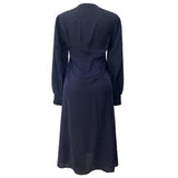 HOLLY LS DRESS - NAVY BLACK