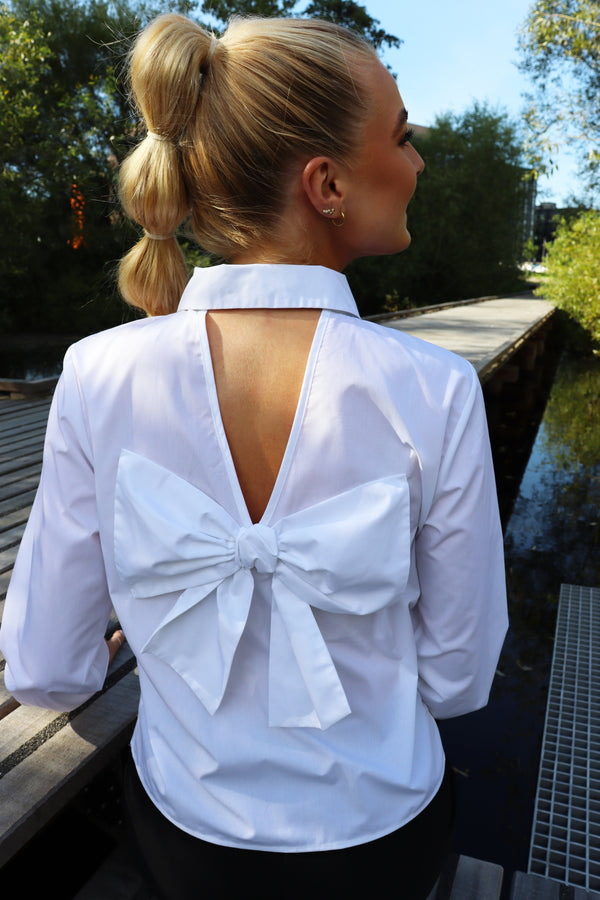 BOBO-LS-BOW-SHIRT - WHITE