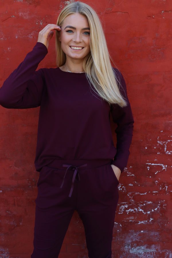 ALMA-LS-TOP (FLEECE) - BORDEAUX