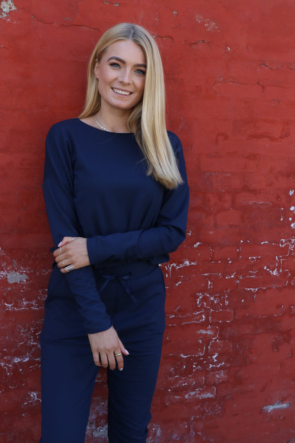 ALMA-LS-TOP (FLEECE) - NAVY