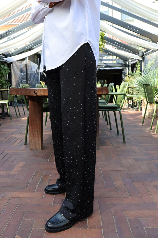 HENNE WIDE PANTS - BLACK DIAMOND