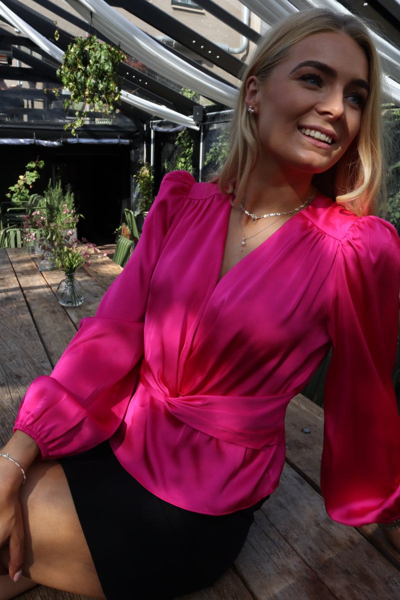 TIKI LS TWIST BLOUSE - PINK