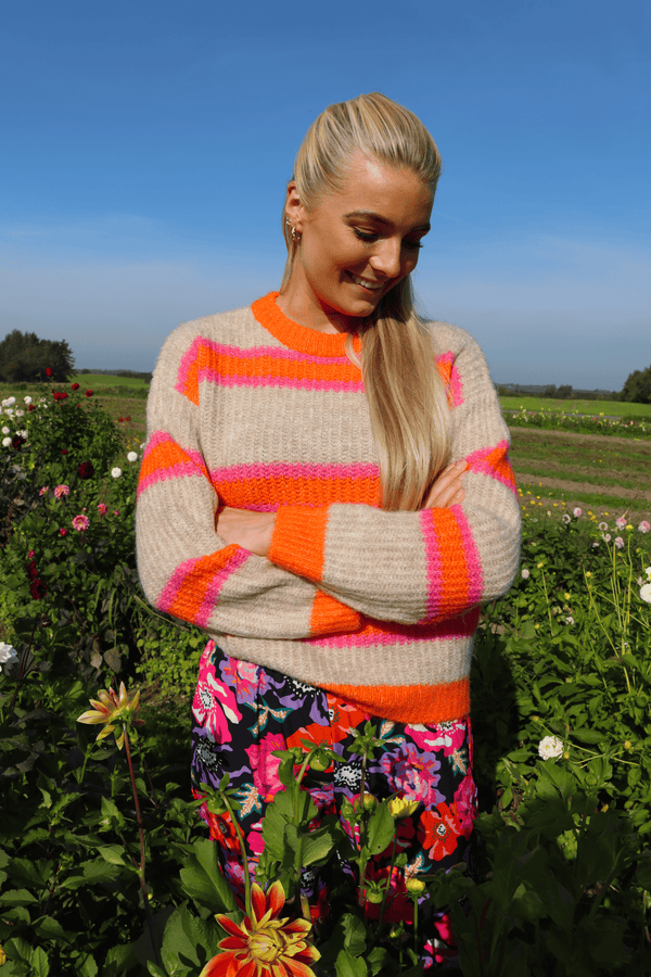 FRO-PULLOVER - SAND ORANGE STRIPE