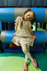 NATALIA-LEGGINGS-KIDS - YELLOW ROSE BLUE STRIPE