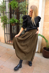 PEACE-LONG-SKIRT - ARMY