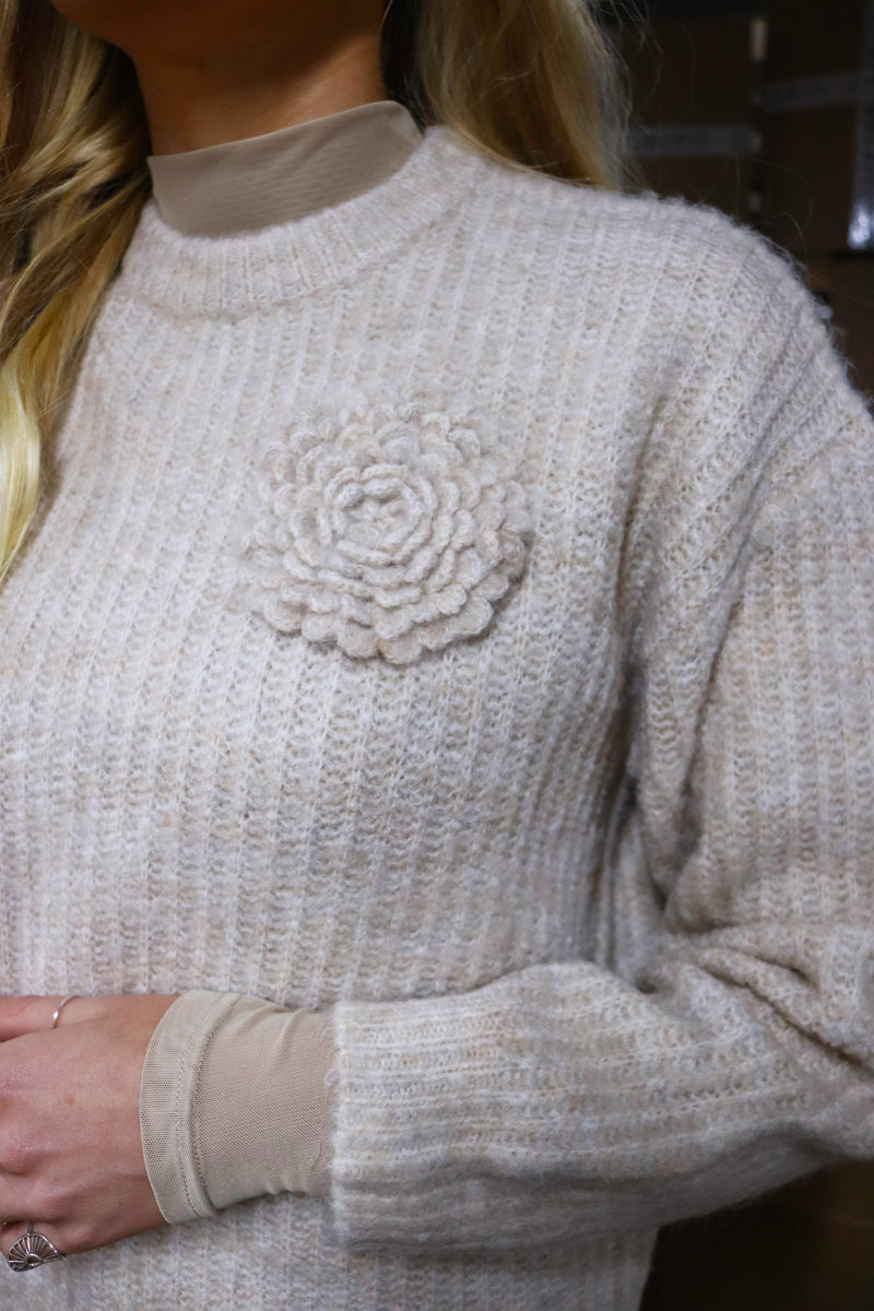 FRO-FLOWER-PULLOVER - CREME