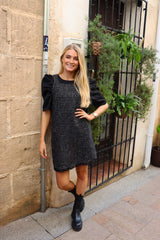 COCO DRESS - Grey Black