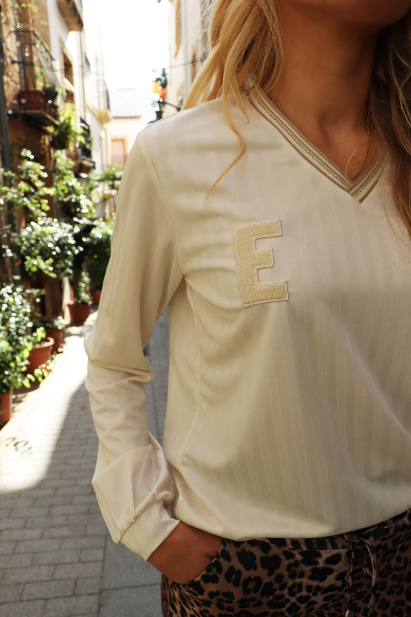 FELIA-LS-TSHIRT - CREME SIMILI