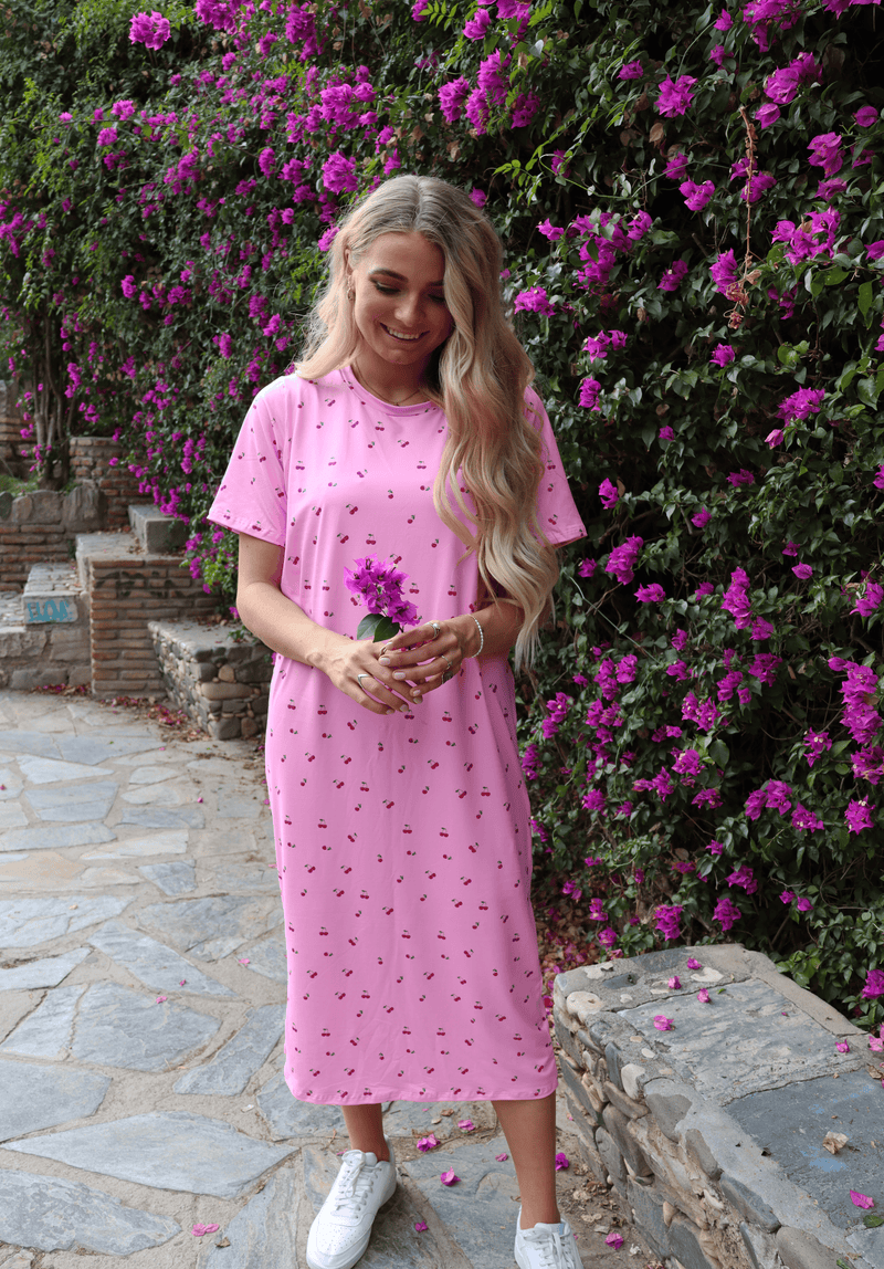 ALMA-TSHIRT-DRESS - PINK CHERRY