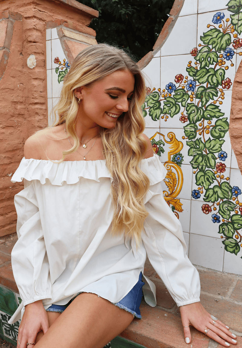 ONA-OFFSHOULDER-BLOUSE - OFFWHITE