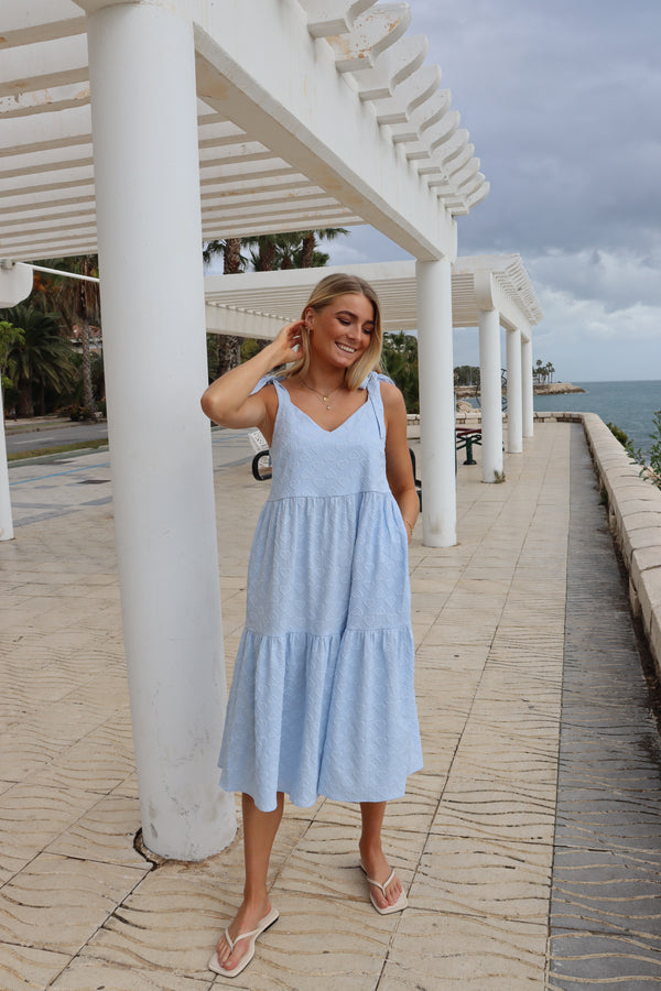 SILJE STRAP DRESS - BABY BLUE