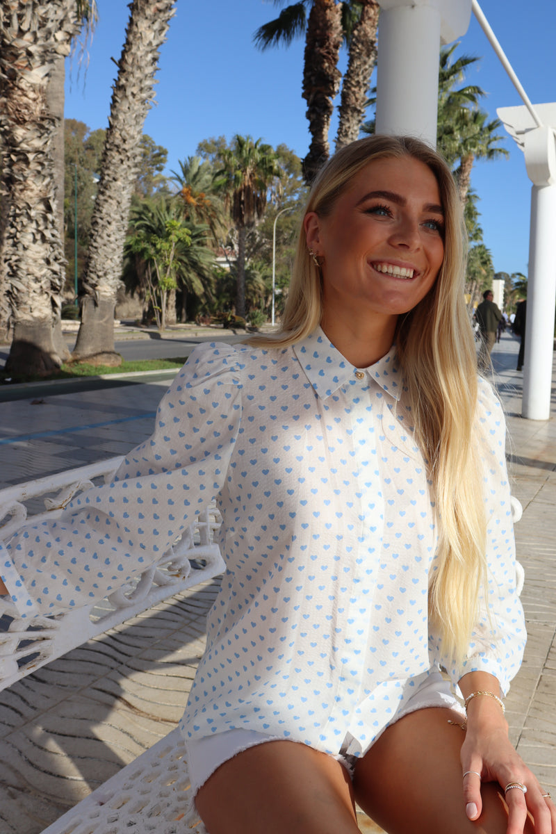 OANNA-BLOUSE - BLUE HEART