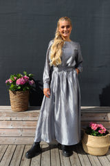 SILVIA LONG SKIRT - SILVER GREY