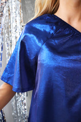 EMMA-ONESHOULDER-DRESS - BLUE