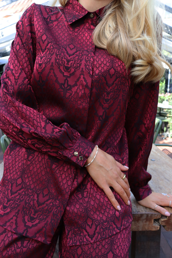LALA LS SHIRT - BORDEAUX