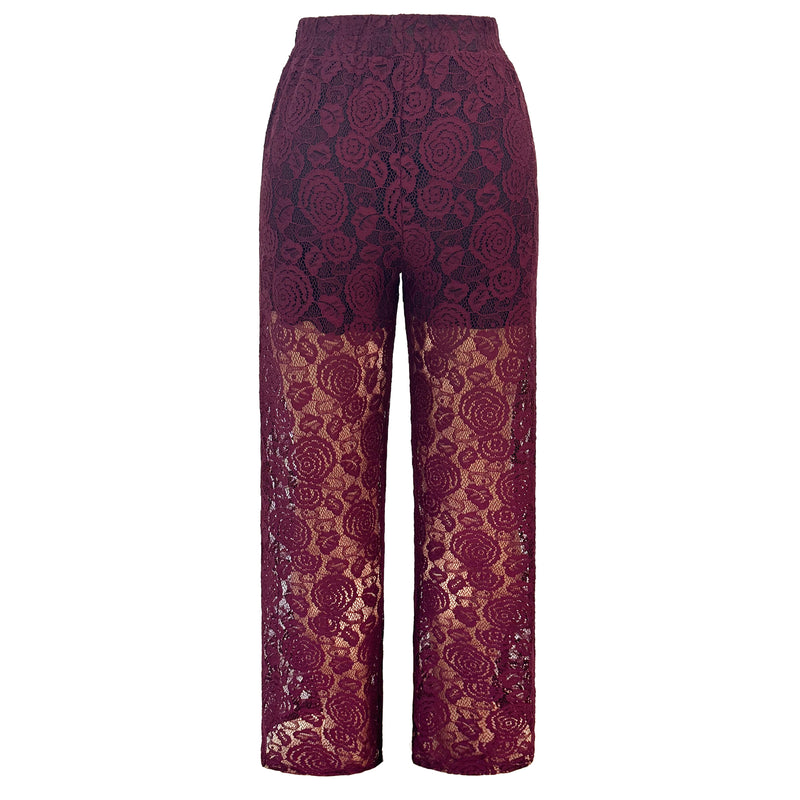 LACY PANTS - BORDEAUX LACE