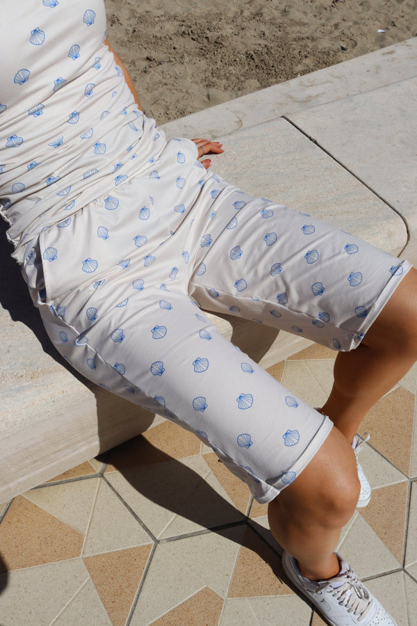 ALMA-LONG-SHORTS - IVORY COBOLT SHELL